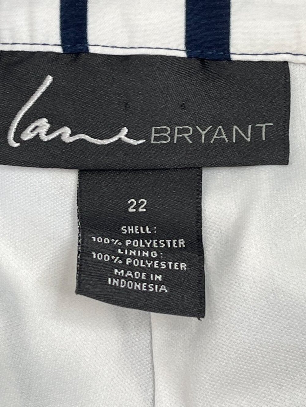 Lane Bryant Plus 22 Chevron Stripe Flare Skirt Navy White Side Zip - Picture 3 of 10